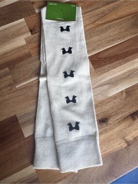 kate spade Cream Knee-High Socks with Black Bow Accents new